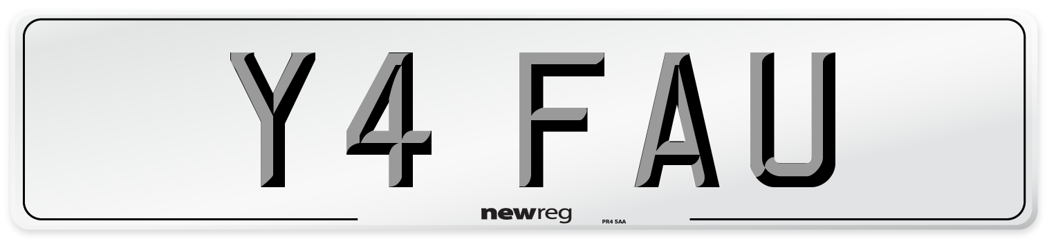Y4 FAU Number Plate from New Reg